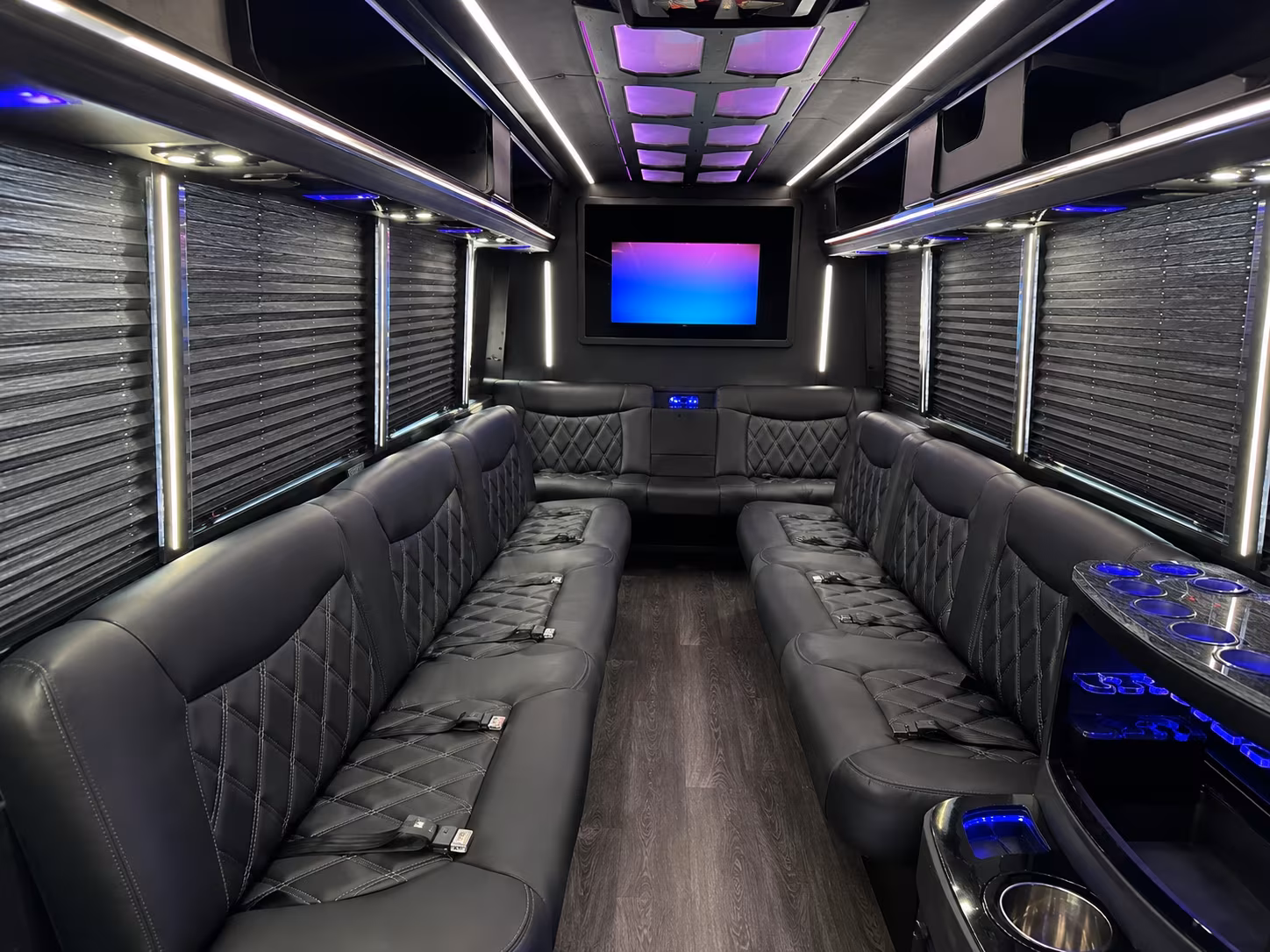 Fremont Bachelor & Bachelorette Transportation party bus interior