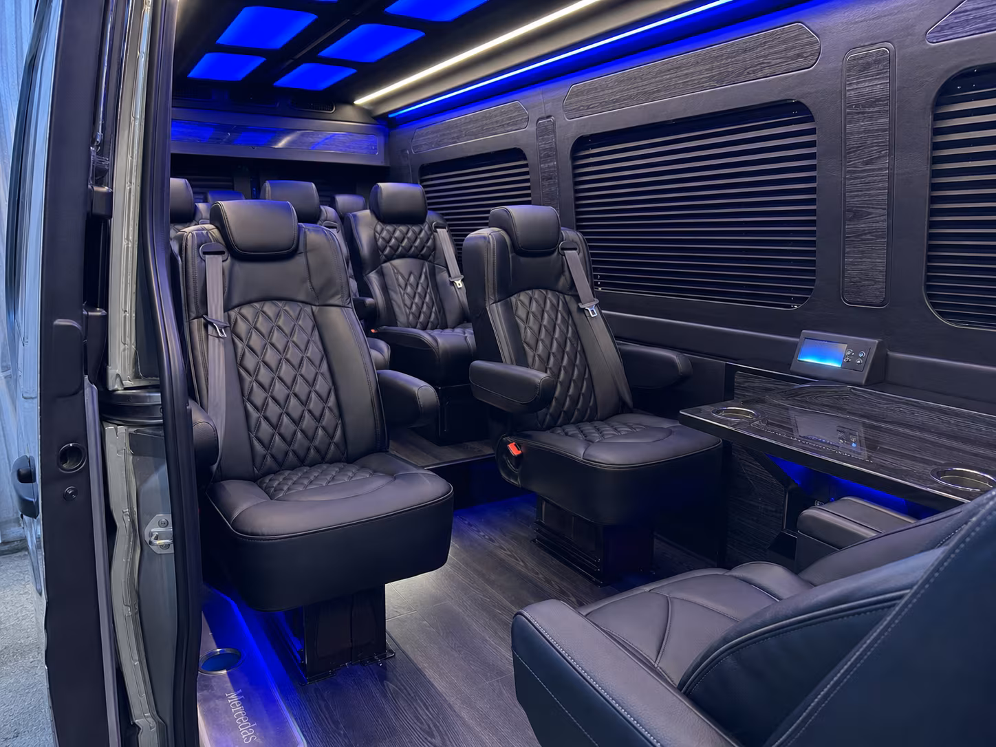 Fremont School Event Transportation party bus interior