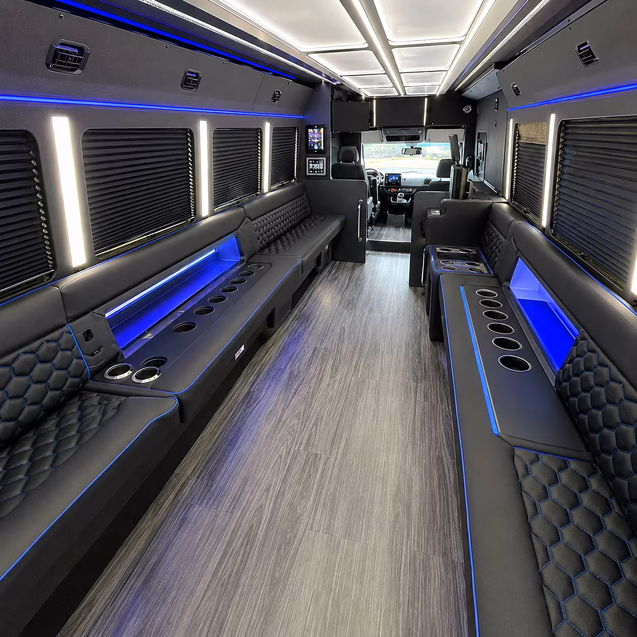 Fremont Wedding Transportation party bus interior