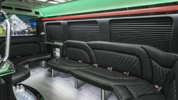 Interior of Charter Bus Company Dublin's 14 Passenger Sprinter Limousine in Dublin