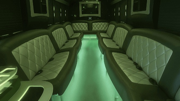 Interior of Charter Bus Company Palo Alto's 25 Passenger Party Bus in Palo Alto