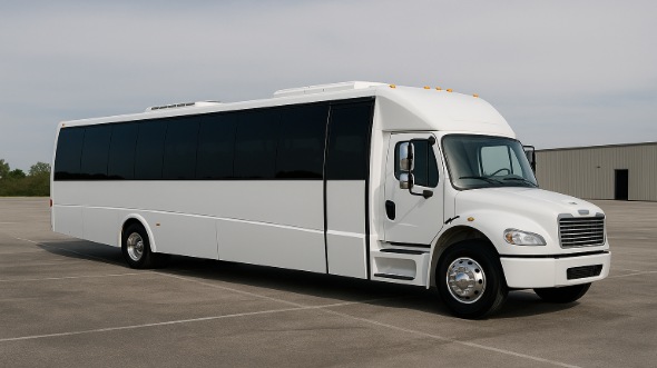 Exterior of Charter Bus Company Pleasanton's 28 Passenger Party Bus in Pleasanton