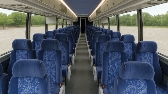 Interior of Charter Bus Company Fremont's 44 Passenger Charter Bus in Fremont