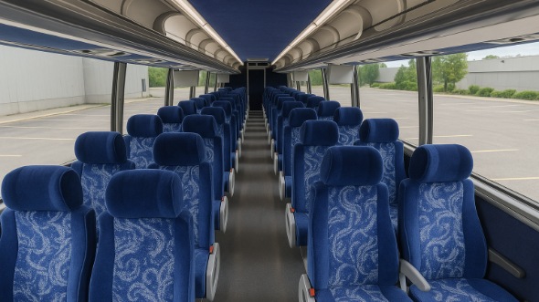 Interior of Charter Bus Company Fremont's 45 Passenger Charter Bus in Fremont