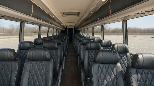 Interior of Charter Bus Company Fremont's 54 Passenger Charter Bus in Fremont