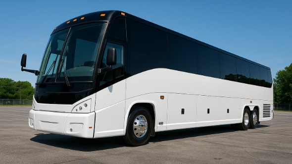 Exterior of Charter Bus Company Fremont's 55 Passenger Charter Bus in Fremont