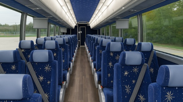 Interior of Charter Bus Company Fremont's 55 Passenger Charter Bus in Fremont