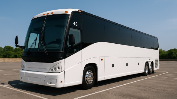 Exterior of Charter Bus Company Fremont's 56 Passenger Charter Bus in Fremont