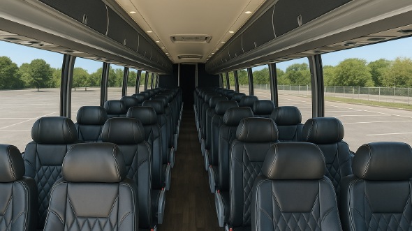 Interior of Charter Bus Company Fremont's 56 Passenger Charter Bus in Fremont