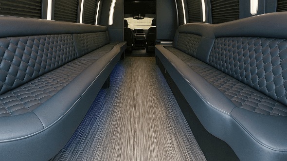 fremont 20 passenger party bus interior